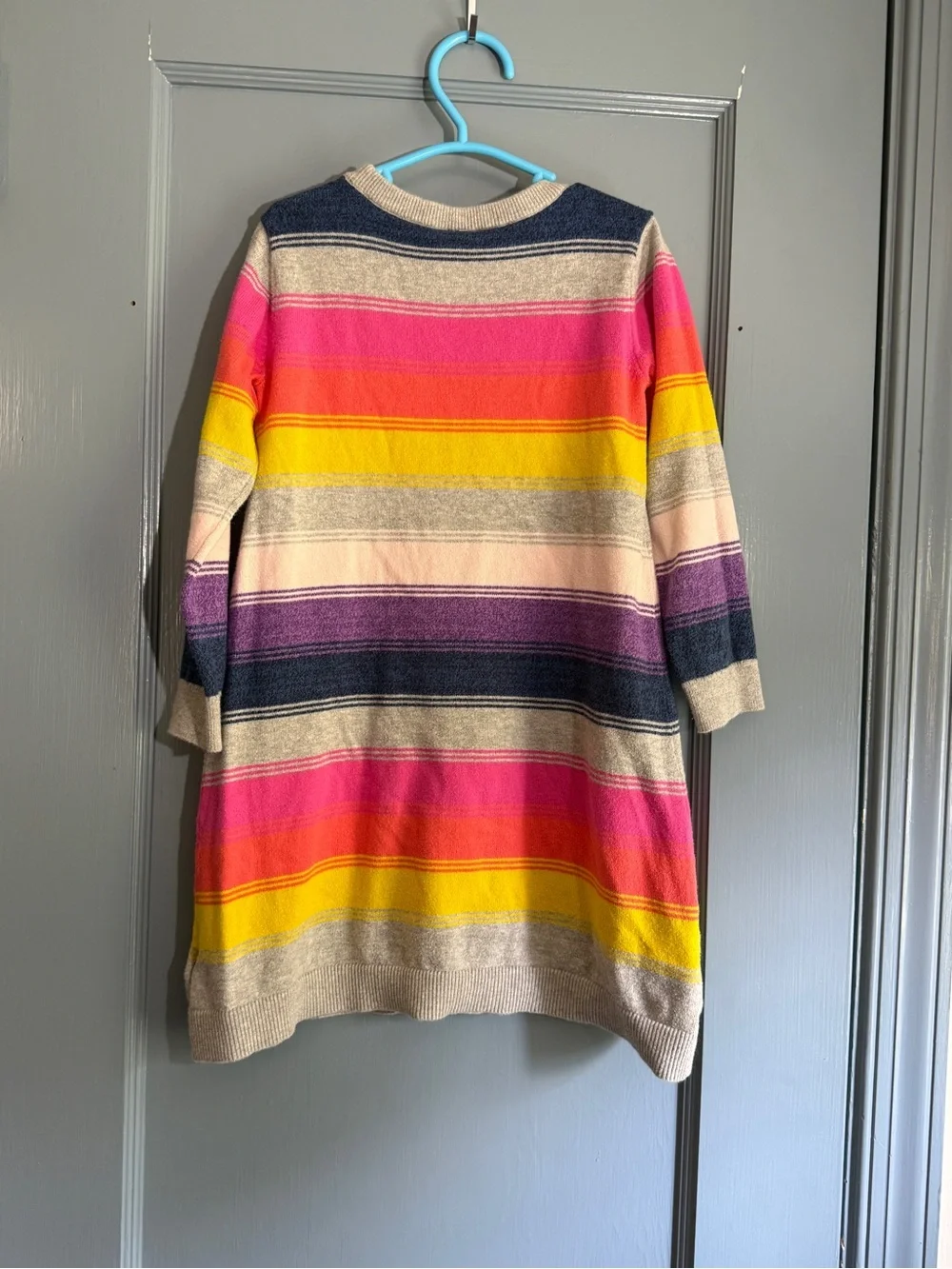 GAP Girls Striped Knit Dress - Pink, Yellow, Purple, Navy